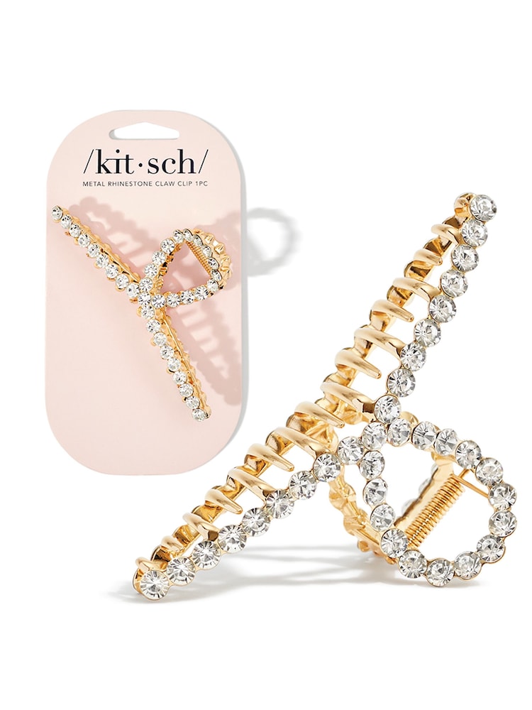 Kitsch Gold Rhinestone Loop Claw Clip - Image 1 of 7
