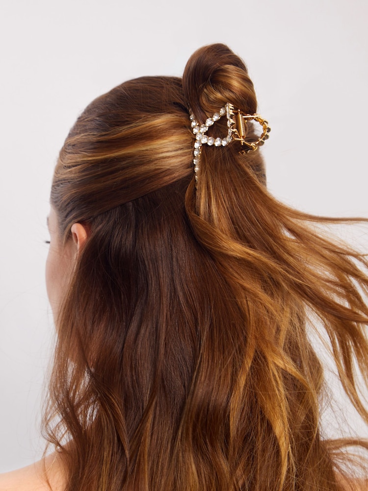 Kitsch Gold Rhinestone Loop Claw Clip - Image 7 of 7