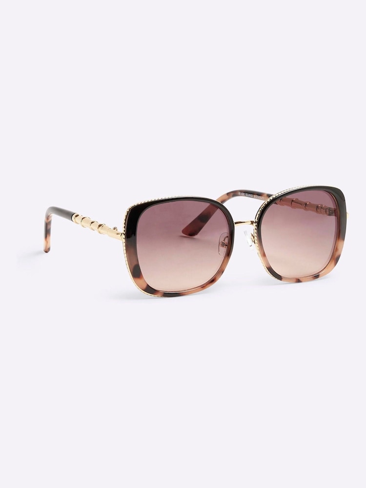 River Island Round Gold Trim Sunglasses - Imagen 1 de 4