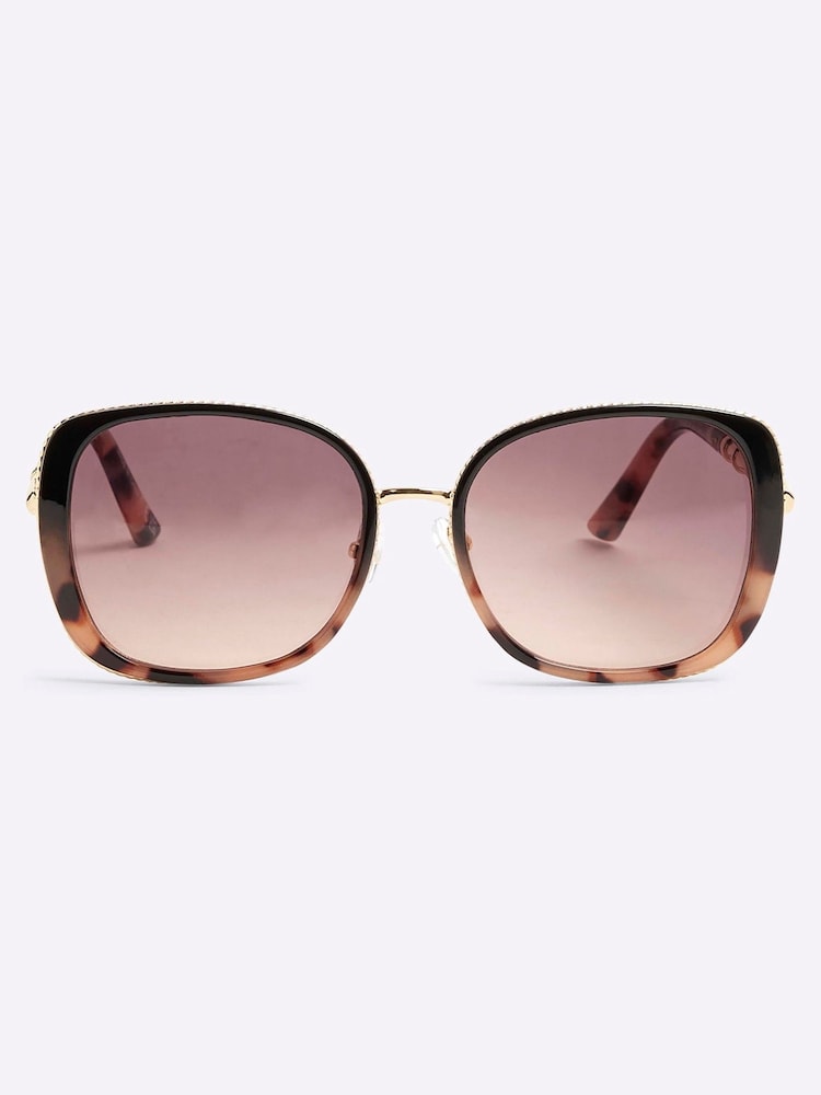 River Island Round Gold Trim Sunglasses - Imagen 2 de 4