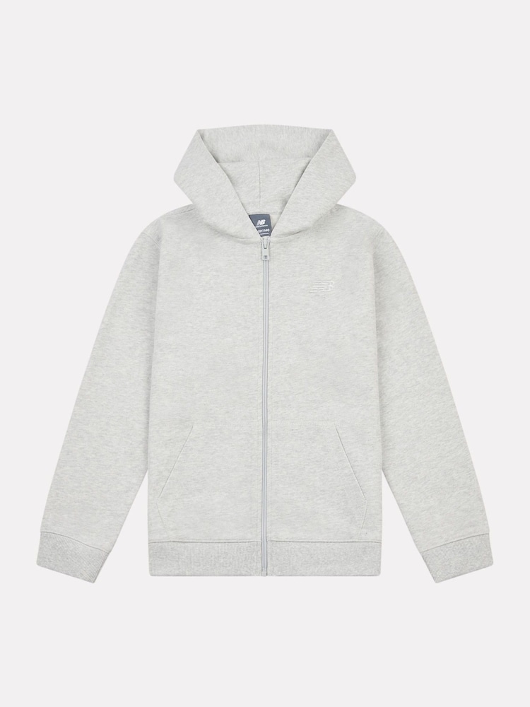 New Balance Grey Kids Small French Terry Logo Zip Hoodie - Image 1 of 3 New Balance Grey Kids Small French Terry Logo Zip Hoodie - Image 1 of 3