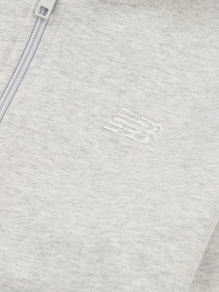 New Balance Grey Small French Terry Logo Zip Hoodie - Image 8 of 8