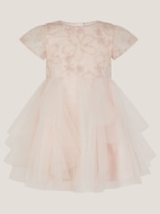 Monsoon Pink Baby Arabella Flower Ruffle Dress - Image 2 of 4