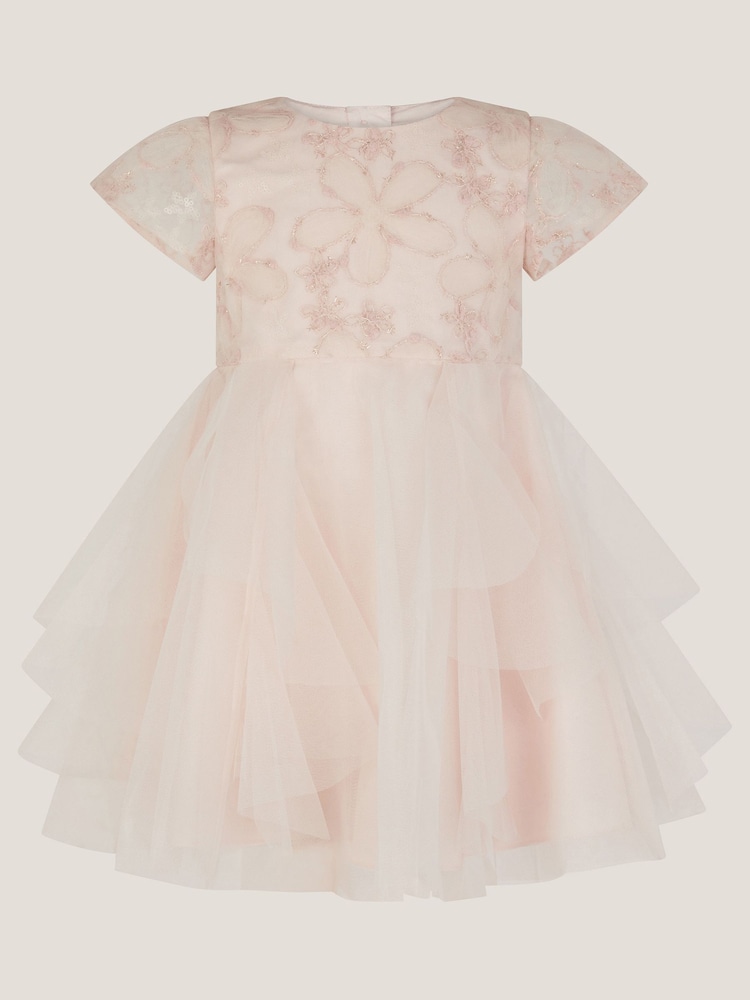 Monsoon Pink Baby Arabella Flower Ruffle Dress - Image 2 of 4