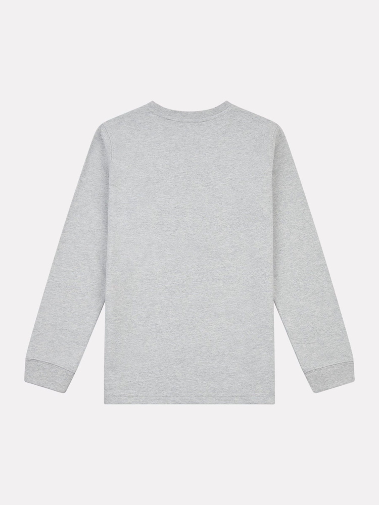 New Balance Grey New Balance Kids Jersey Stacked Logo Long Sleeve T-Shirt - Image 2 of 3