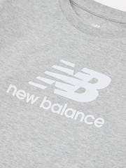New Balance Grey New Balance Kids Jersey Stacked Logo Long Sleeve T-Shirt - Image 3 of 3