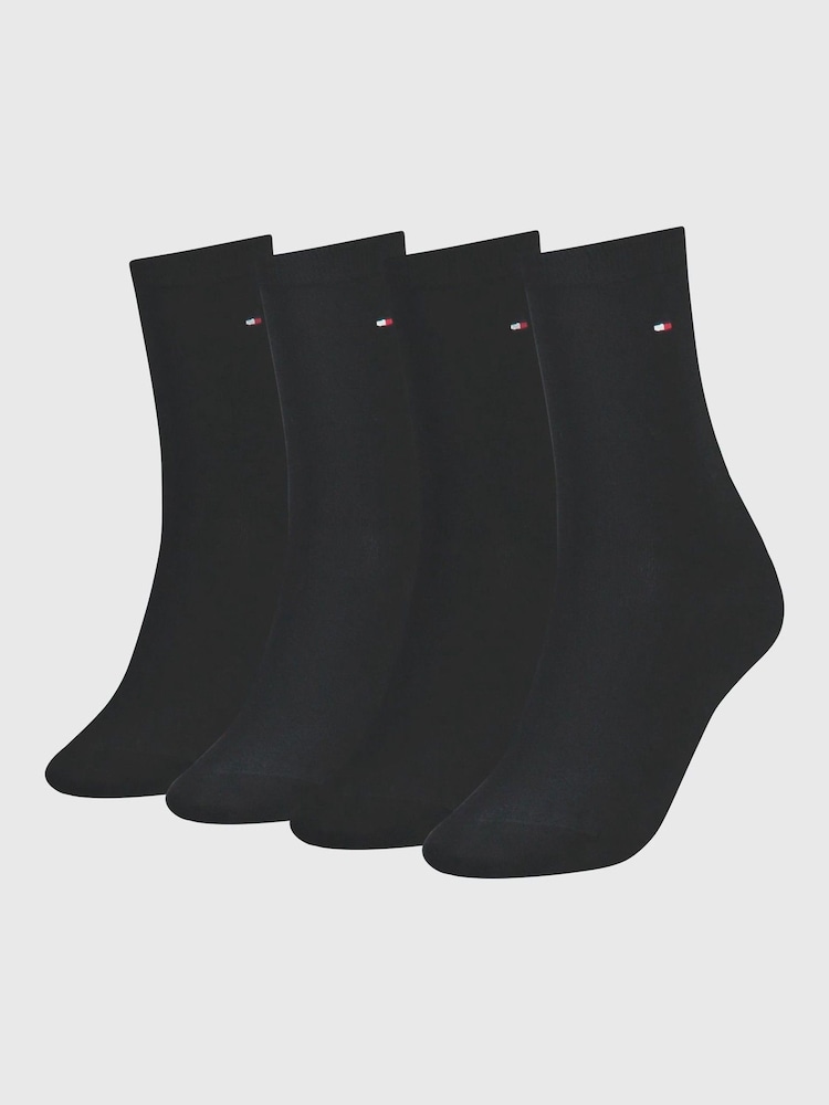 Tommy Hilfiger Black Stretch Cotton Socks 4 Pack - Image 1 of 3
