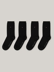 Tommy Hilfiger Black Stretch Cotton Socks 4 Pack - Image 2 of 3