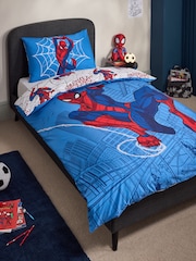 Blue Spiderman Cotton Duvet Cover and Pillowcase - Image 1 of 4