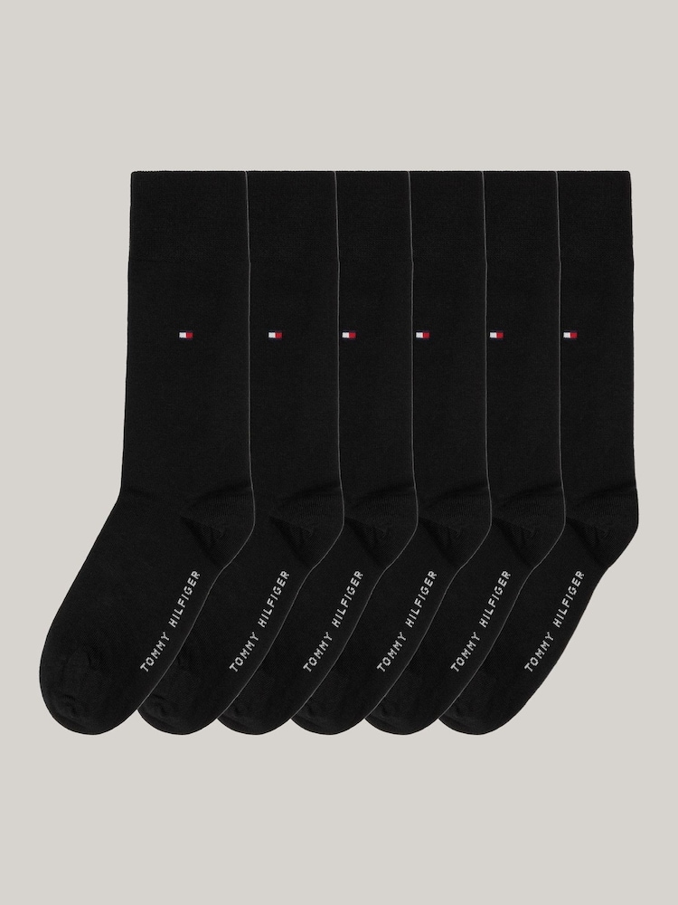 Tommy Hilfiger Black Stretch Cotton Socks 6 Pack - Image 2 of 3