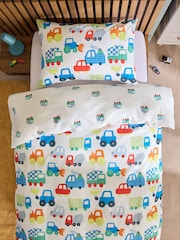 Neutral Transports Cotton Printed Bedding Duvet Cover and Pillowcase Set - Image 4 of 6