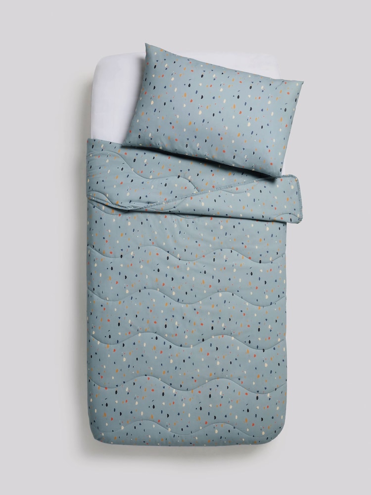 Blue Terrazzo Coverless Duvet Cover and Pillowcase Set - Image 4 of 4