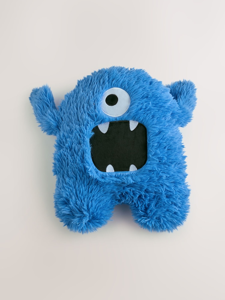 Blue Monster Plush Cushion - Image 2 of 4
