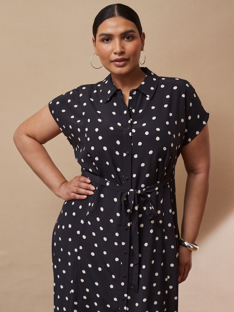 polka dot shirt dress women Casi Polka Dot Denim Shirt Dress