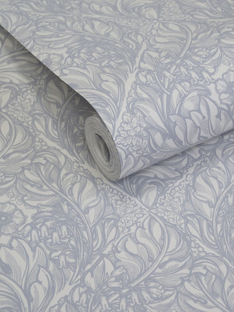 Laurence Llewelyn-Bowen Blue Rambleicious Floral Print A4 Wallpaper Sample - Image 4 of 4