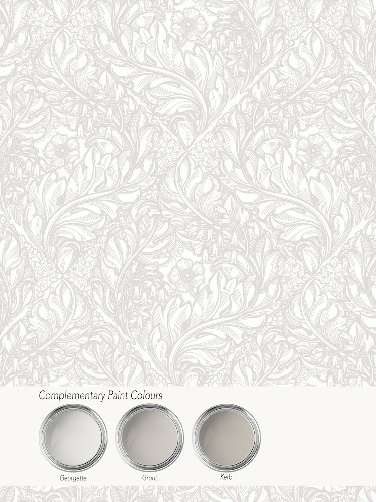 Laurence Llewelyn-Bowen Beige Rambleicious Floral Print A4 Wallpaper Sample - Image 4 of 4 Laurence Llewelyn-Bowen Beige Rambleicious Floral Print A4 Wallpaper Sample - Image 4 of 4