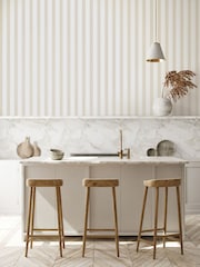 Style Sisters Beige Thin Stripe A4 Wallpaper Sample - Image 1 of 3