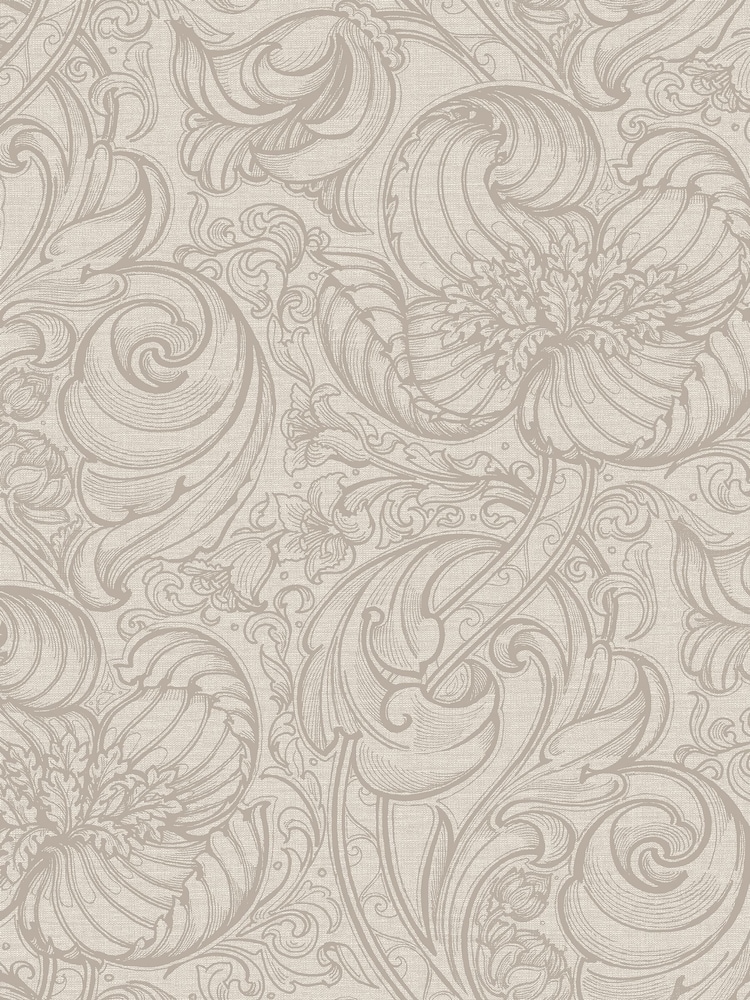 Laurence Llewelyn-Bowen Beige Down The Dilly Floral Print A4 Wallpaper Sample - Image 2 of 3 Laurence Llewelyn-Bowen Beige Down The Dilly Floral Print A4 Wallpaper Sample - Image 2 of 3