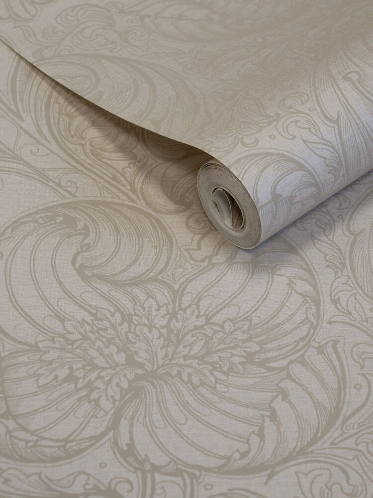 Laurence Llewelyn-Bowen Beige Down The Dilly Floral Print A4 Wallpaper Sample - Image 3 of 3 Laurence Llewelyn-Bowen Beige Down The Dilly Floral Print A4 Wallpaper Sample - Image 3 of 3