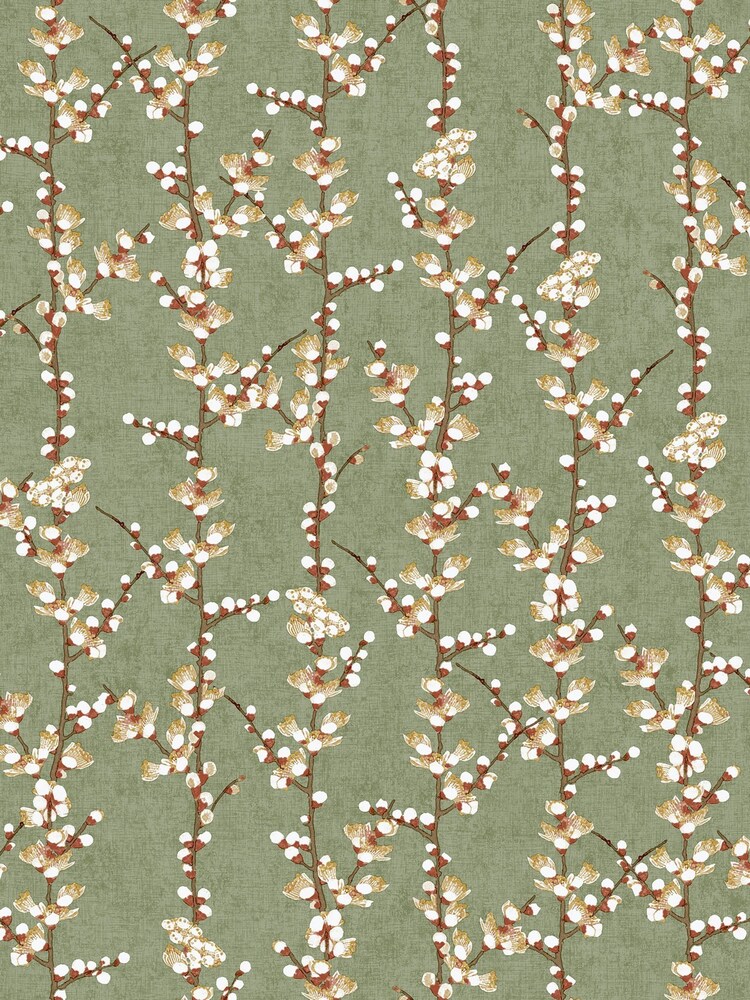 Galerie Green Spring Blossom Sakura A4 Wallpaper Sample - Image 2 of 2