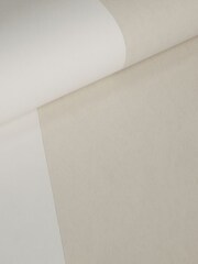 Style Sisters Beige Half Stripe A4 Wallpaper Sample - Image 3 of 3