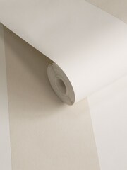 Style Sisters Beige Wide Stripe A4 Wallpaper Sample - Image 3 of 3