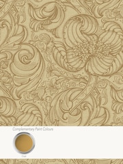 Laurence Llewelyn-Bowen Yellow Down The Dilly Floral Print A4 Wallpaper Sample - Image 4 of 4