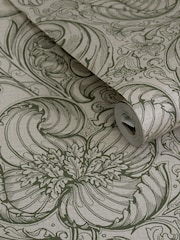 Laurence Llewelyn-Bowen Green Down The Dilly Floral Print A4 Wallpaper Sample - Image 3 of 4