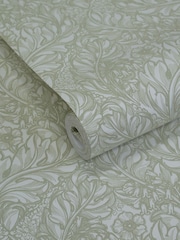 Laurence Llewelyn-Bowen Green Rambleicious Floral Print A4 Wallpaper Sample - Image 3 of 4