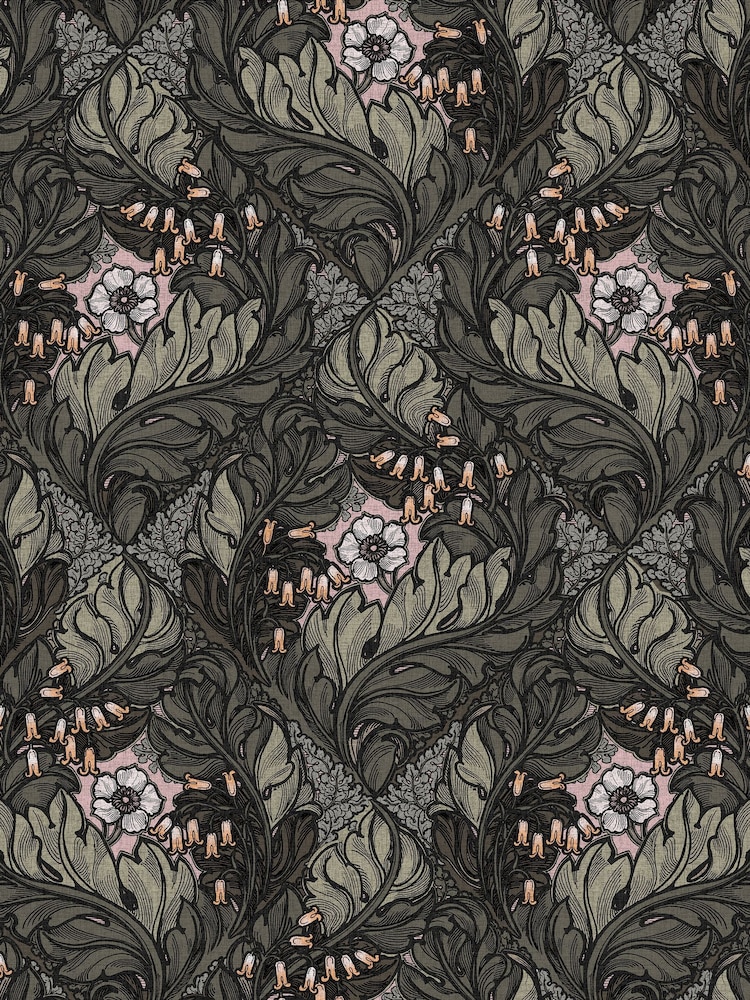 Laurence Llewelyn-Bowen Green Rambleicious Floral Print A4 Wallpaper Sample - Image 2 of 4 Laurence Llewelyn-Bowen Green Rambleicious Floral Print A4 Wallpaper Sample - Image 2 of 4