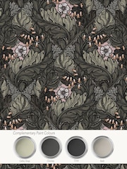 Laurence Llewelyn-Bowen Green Rambleicious Floral Print A4 Wallpaper Sample - Image 4 of 4