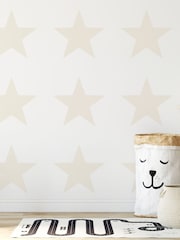 Style Sisters Beige Single Star A4 Wallpaper Sample - Image 1 of 3