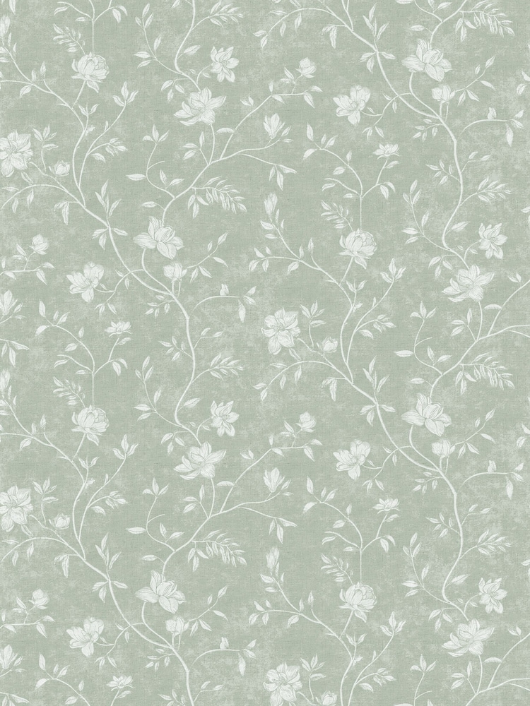 Galerie Green Spring Blossom Floral Print A4 Wallpaper Sample - Image 2 of 2 Galerie Green Spring Blossom Floral Print A4 Wallpaper Sample - Image 2 of 2