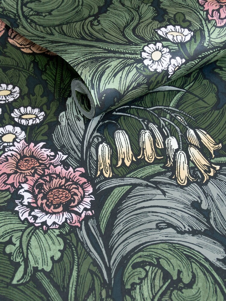 Laurence Llewelyn-Bowen Pink Hedgerovia Floral Print A4 Wallpaper Sample - Image 2 of 4 Laurence Llewelyn-Bowen Pink Hedgerovia Floral Print A4 Wallpaper Sample - Image 2 of 4