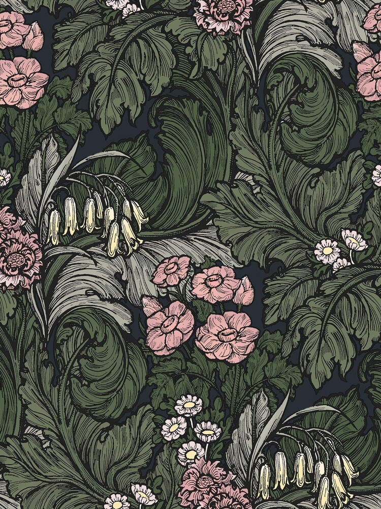 Laurence Llewelyn-Bowen Pink Hedgerovia Floral Print A4 Wallpaper Sample - Image 4 of 4