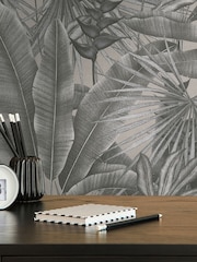 Galerie Silver Grey Welcome Home Tree Leaf A4 Wallpaper Sample - Image 2 of 5