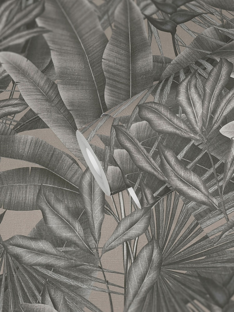 Galerie Silver Grey Welcome Home Tree Leaf A4 Wallpaper Sample - Image 5 of 5