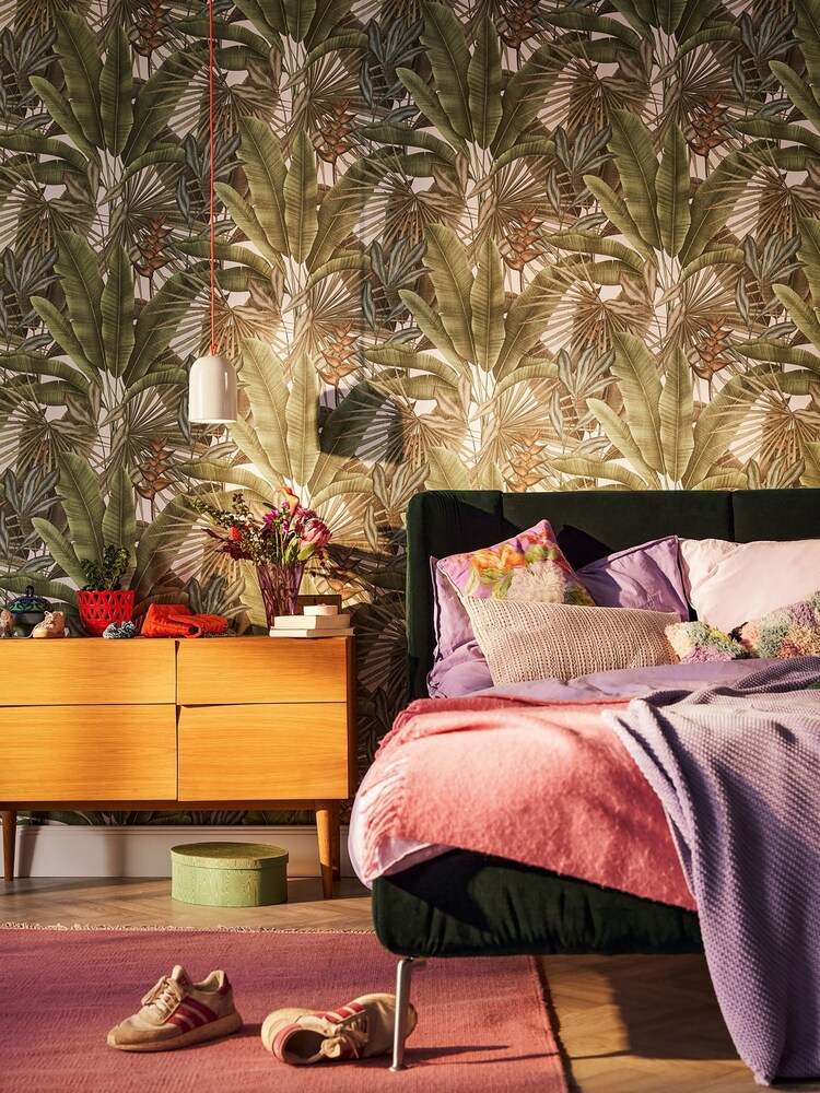 Galerie Green Welcome Home Tree Leaf A4 Wallpaper Sample - Image 2 of 6