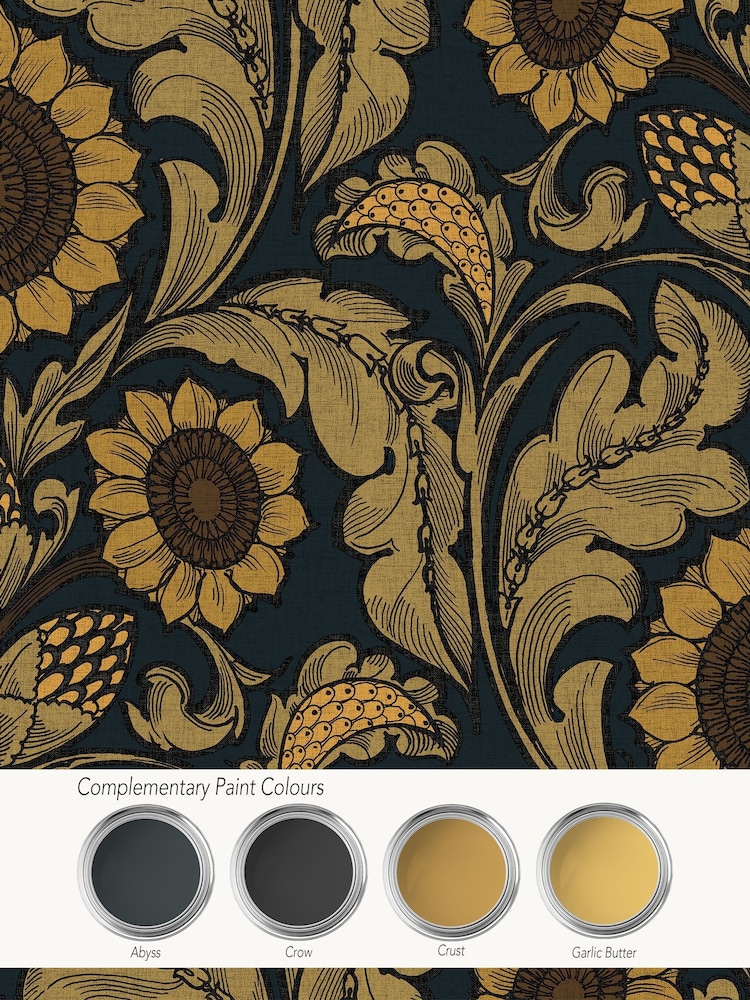 Laurence Llewelyn-Bowen Yellow Sunnyside Up Floral Print A4 Wallpaper Sample - Image 4 of 4 Laurence Llewelyn-Bowen Yellow Sunnyside Up Floral Print A4 Wallpaper Sample - Image 4 of 4