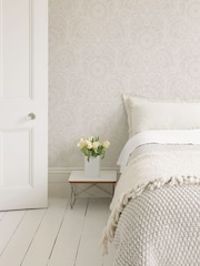 Laurence Llewelyn-Bowen Beige Sunnyside Up Floral Print A4 Wallpaper Sample - Image 1 of 4