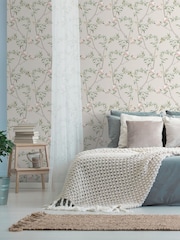 Galerie White Spring Blossom Chinoiserie A4 Wallpaper Sample - Image 1 of 2