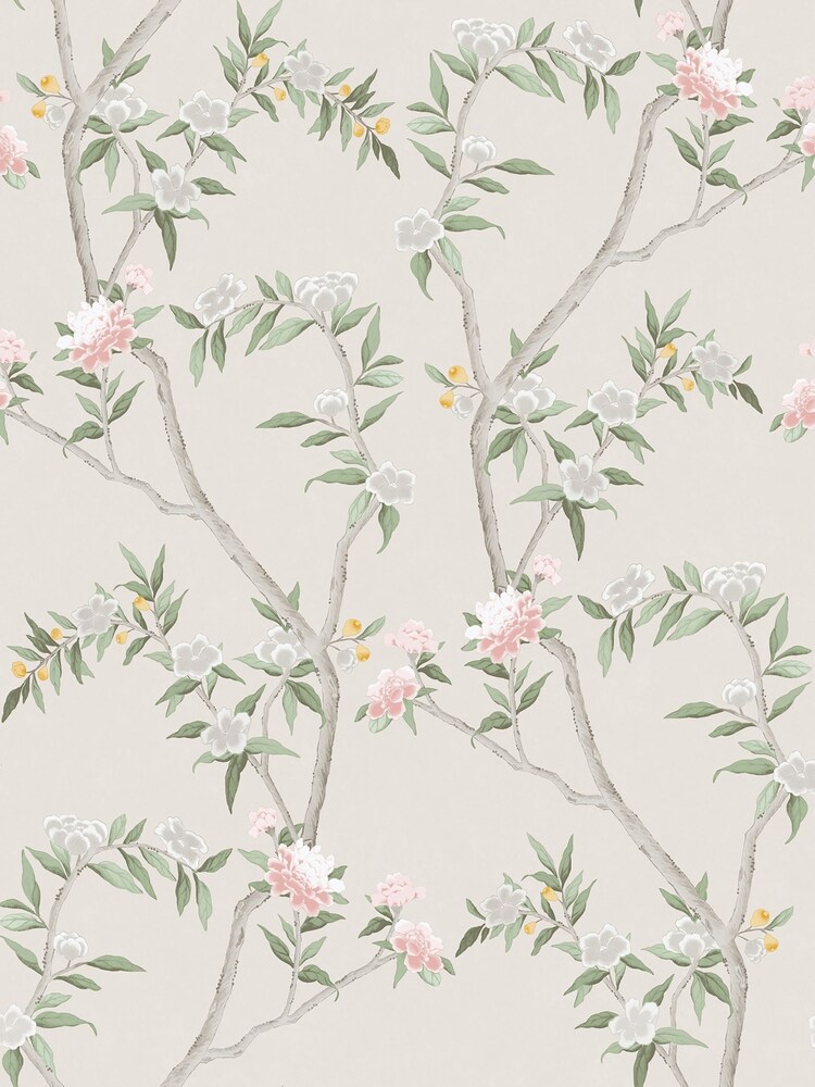 Galerie White Spring Blossom Chinoiserie A4 Wallpaper Sample - Image 2 of 2 Galerie White Spring Blossom Chinoiserie A4 Wallpaper Sample - Image 2 of 2