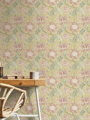 Laurence Llewelyn-Bowen Yellow Morris Major Floral Print A4 Wallpaper Sample - Image 1 of 4