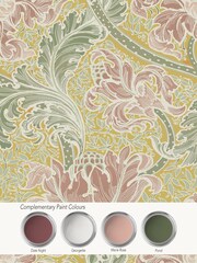 Laurence Llewelyn-Bowen Yellow Morris Major Floral Print A4 Wallpaper Sample - Image 3 of 4