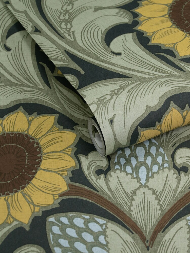 Laurence Llewelyn-Bowen Yellow Sunnyside Up Floral Print A4 Wallpaper Sample - Image 2 of 4 Laurence Llewelyn-Bowen Yellow Sunnyside Up Floral Print A4 Wallpaper Sample - Image 2 of 4