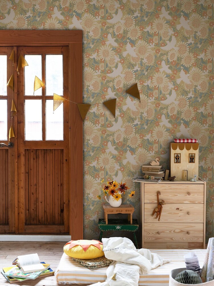 Galerie Yellow Sommarang 2 Floral Print A4 Wallpaper Sample - Image 1 of 2