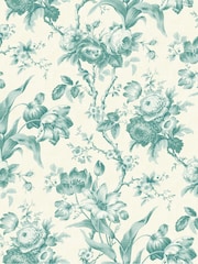 Galerie Green French Country Floral Print A4 Wallpaper Sample - Image 2 of 2