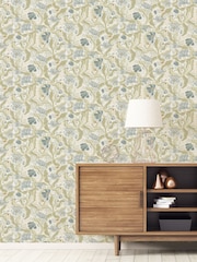 Galerie Green Sommarang 2 Floral Print A4 Wallpaper Sample - Image 1 of 2