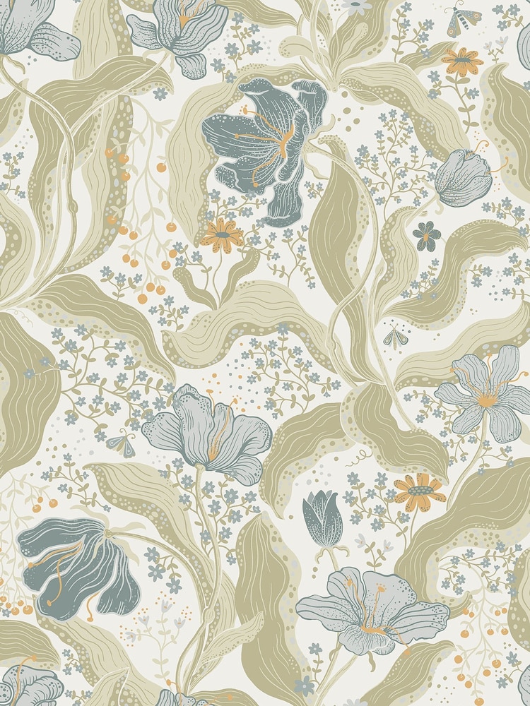 Galerie Green Sommarang 2 Floral Print A4 Wallpaper Sample - Image 2 of 2