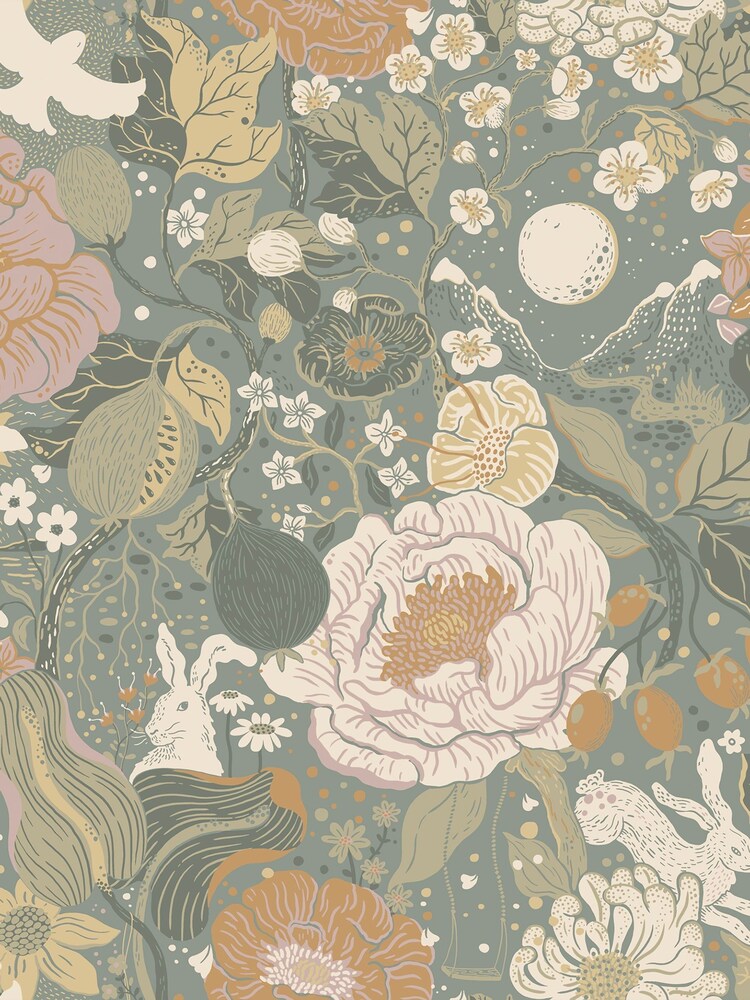 Galerie Pink Sommarang 2 Floral Print A4 Wallpaper Sample - Image 2 of 2 Galerie Pink Sommarang 2 Floral Print A4 Wallpaper Sample - Image 2 of 2